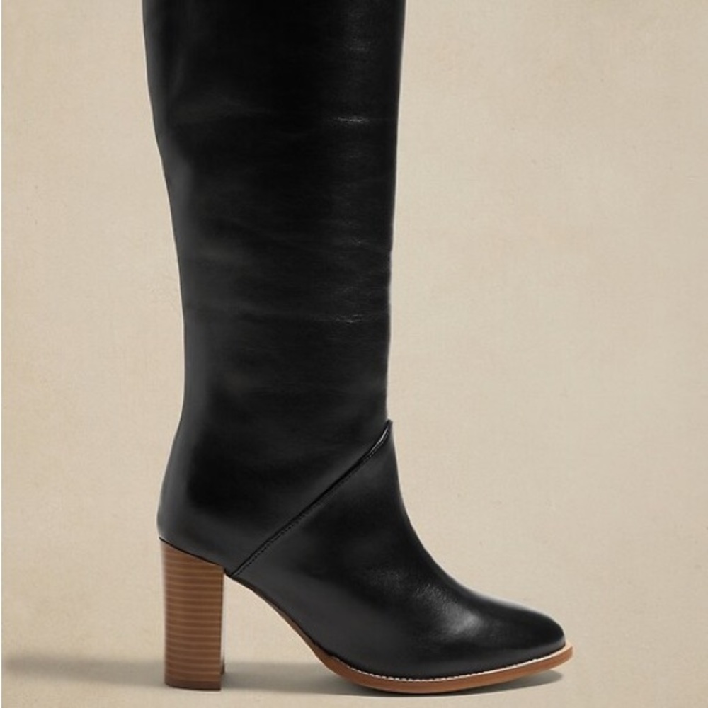 Banana Republic Lorca Knee-High Leather Boots – Black | NWT | Size 9 - Picture 5 of 10